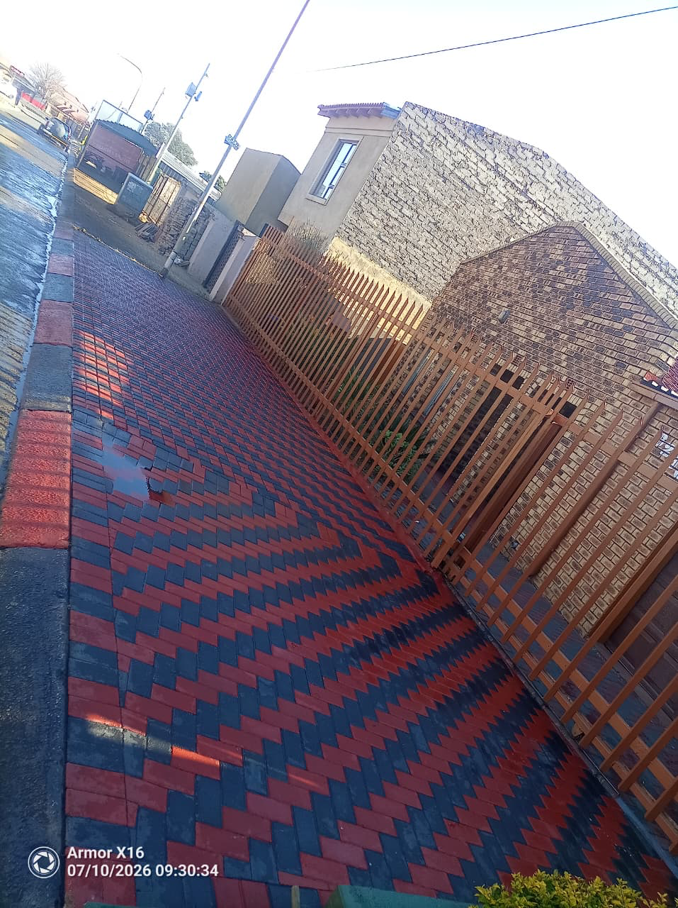 Restored chevron paving